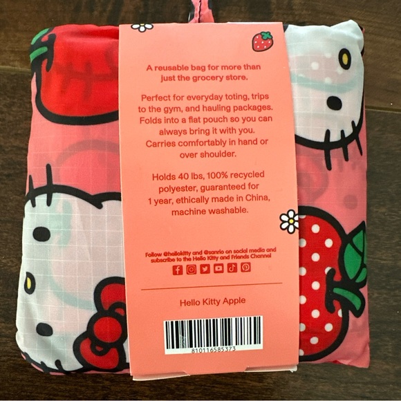 BAGGU STANDARD Hello Kitty Apple 🍎 Reusable Tote Bag - Picture 2 of 2